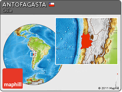 Physical Location Map of ANTOFAGASTA
