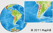 Physical Location Map of ANTOFAGASTA, highlighted country, within the entire country