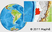 Physical Location Map of ANTOFAGASTA, highlighted country