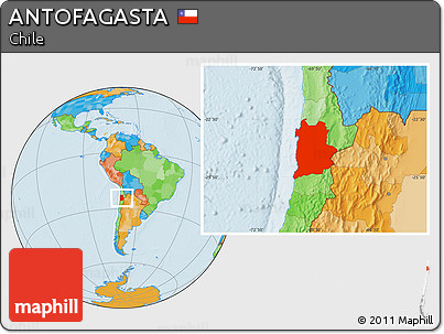 Political Location Map of ANTOFAGASTA