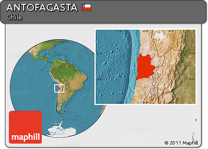 Satellite Location Map of ANTOFAGASTA
