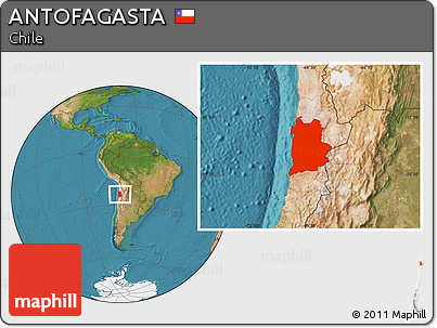 Satellite Location Map of ANTOFAGASTA
