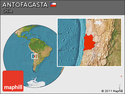 Satellite Location Map of ANTOFAGASTA