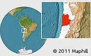 Satellite Location Map of ANTOFAGASTA, highlighted country