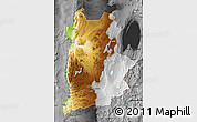 Physical Map of ANTOFAGASTA, darken, desaturated