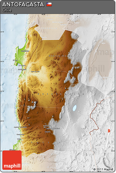 Physical Map of ANTOFAGASTA, lighten