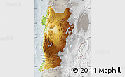 Physical Map of ANTOFAGASTA, lighten, semi-desaturated