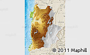 Physical Map of ANTOFAGASTA, shaded relief outside