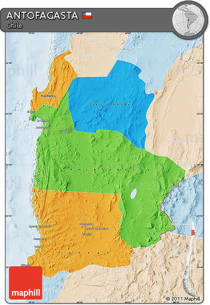 Political Map of ANTOFAGASTA, lighten