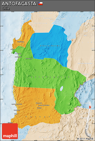 Political Map of ANTOFAGASTA, lighten