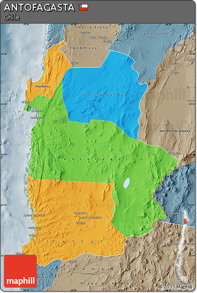 Political Map of ANTOFAGASTA, semi-desaturated