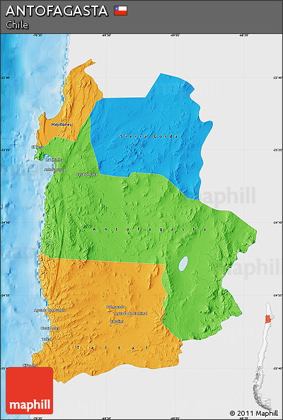 Political Map of ANTOFAGASTA, single color outside