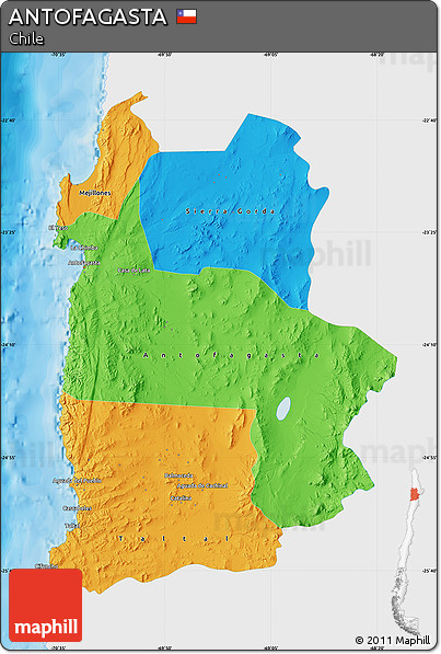 Political Map of ANTOFAGASTA, single color outside