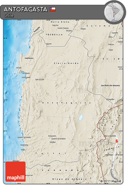 Shaded Relief Map of ANTOFAGASTA