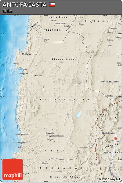 Shaded Relief Map of ANTOFAGASTA