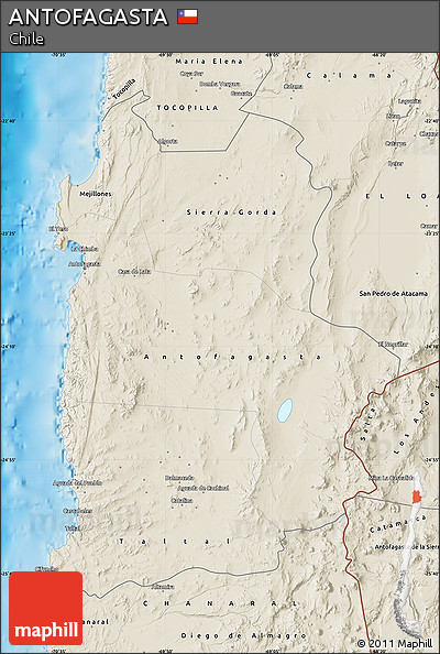 Shaded Relief Map of ANTOFAGASTA