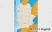 Shaded Relief Map of ANTOFAGASTA, political outside