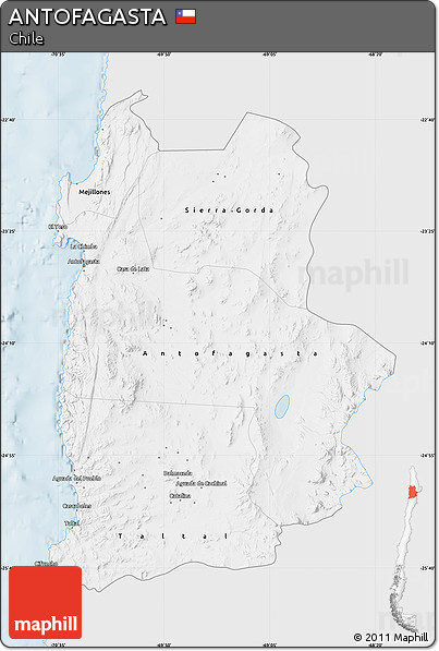 Silver Style Map of ANTOFAGASTA, single color outside