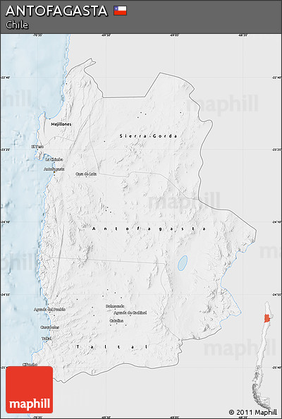 Silver Style Map of ANTOFAGASTA, single color outside