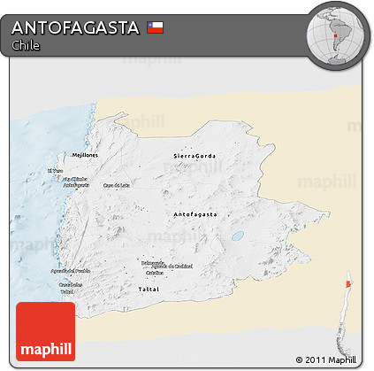 Classic Style Panoramic Map of ANTOFAGASTA, single color outside