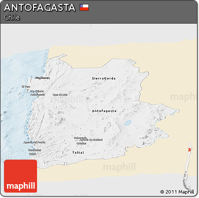 Classic Style Panoramic Map of ANTOFAGASTA, single color outside