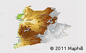 Physical Panoramic Map of ANTOFAGASTA, cropped outside