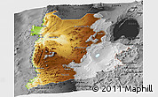 Physical Panoramic Map of ANTOFAGASTA, darken, desaturated