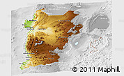 Physical Panoramic Map of ANTOFAGASTA, lighten, desaturated