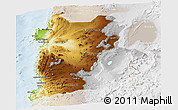 Physical Panoramic Map of ANTOFAGASTA, lighten