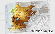 Physical Panoramic Map of ANTOFAGASTA, lighten, semi-desaturated