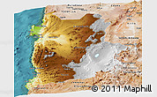 Physical Panoramic Map of ANTOFAGASTA, satellite outside
