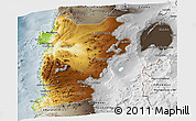 Physical Panoramic Map of ANTOFAGASTA, semi-desaturated