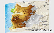 Physical Panoramic Map of ANTOFAGASTA, shaded relief outside