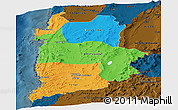 Political Panoramic Map of ANTOFAGASTA, darken