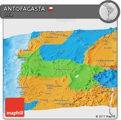 Political Panoramic Map of ANTOFAGASTA