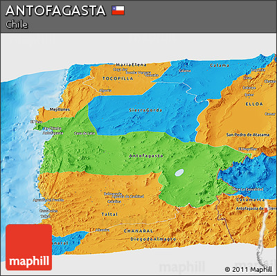 Political Panoramic Map of ANTOFAGASTA
