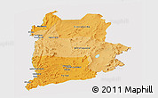 Political Shades Panoramic Map of ANTOFAGASTA, cropped outside