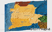 Political Shades Panoramic Map of ANTOFAGASTA, darken