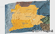 Political Shades Panoramic Map of ANTOFAGASTA, darken, semi-desaturated