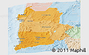 Political Shades Panoramic Map of ANTOFAGASTA, lighten