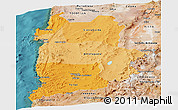 Political Shades Panoramic Map of ANTOFAGASTA, satellite outside