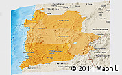Political Shades Panoramic Map of ANTOFAGASTA, shaded relief outside