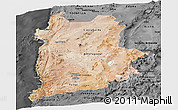 Satellite Panoramic Map of ANTOFAGASTA, darken, desaturated