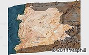 Satellite Panoramic Map of ANTOFAGASTA, darken