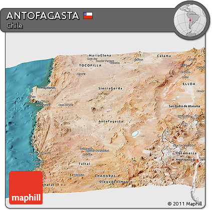Satellite Panoramic Map of ANTOFAGASTA