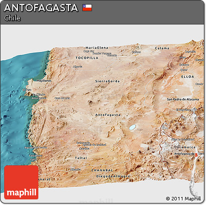 Satellite Panoramic Map of ANTOFAGASTA