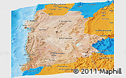 Satellite Panoramic Map of ANTOFAGASTA, political outside
