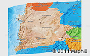 Satellite Panoramic Map of ANTOFAGASTA, political shades outside