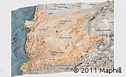 Satellite Panoramic Map of ANTOFAGASTA, semi-desaturated