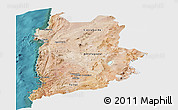 Satellite Panoramic Map of ANTOFAGASTA, single color outside